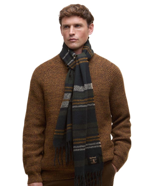 Barbour Alston Stripe Scarf - Forest Green Mix