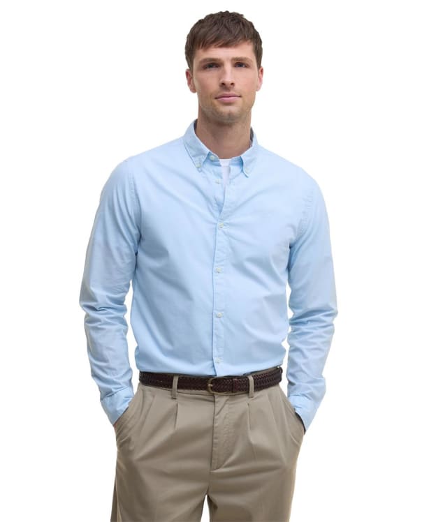 Men's Barbour Garment Dyed Poplin Tailored Fit Shirt - Ocean Sky