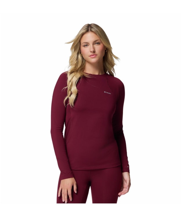 Women's Columbia Midweight Stretch Long Sleeve Base Layer Top - Rich Wine