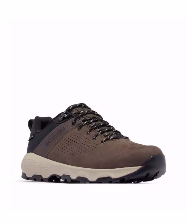 Men's Columbia Newton Nimble Leather Waterproof Walking Shoes - Tundra / Black