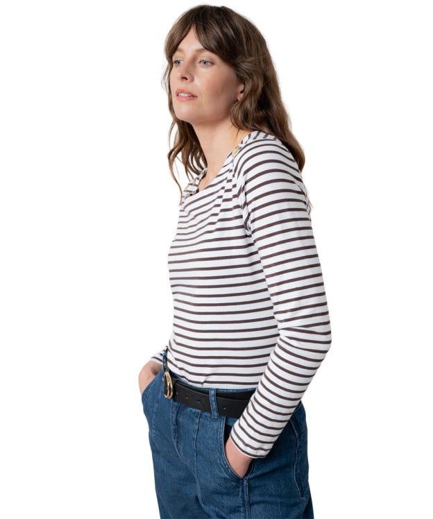 Women's Lily & Me Riverside Striped Top - Chocolate