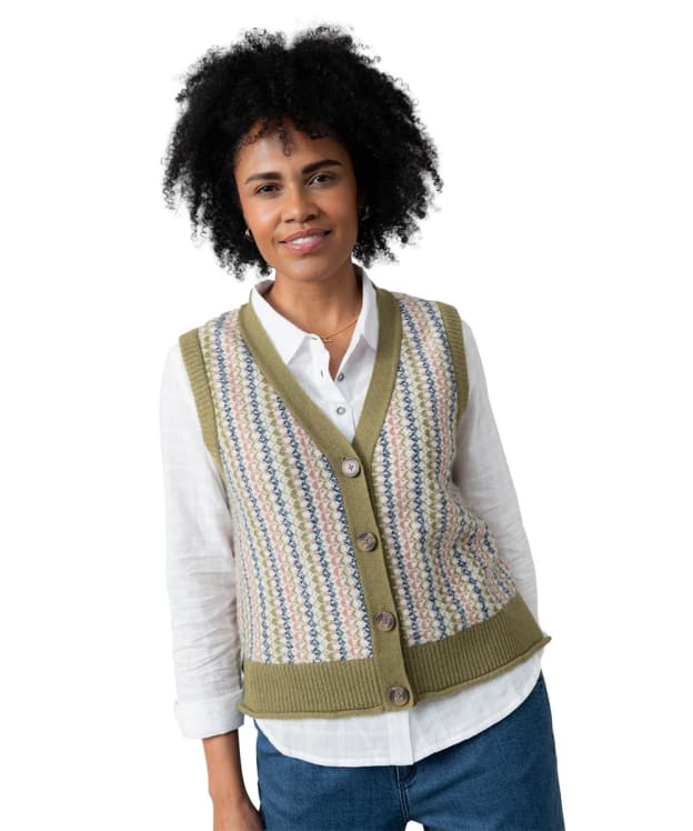 Women's Lily & Me Gwyneth Fair Isle Knitted Tank Top - Moss