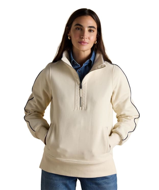 Women's Joules Bronte Funnel Neck Quarter Zip Sweatshirt - Cream