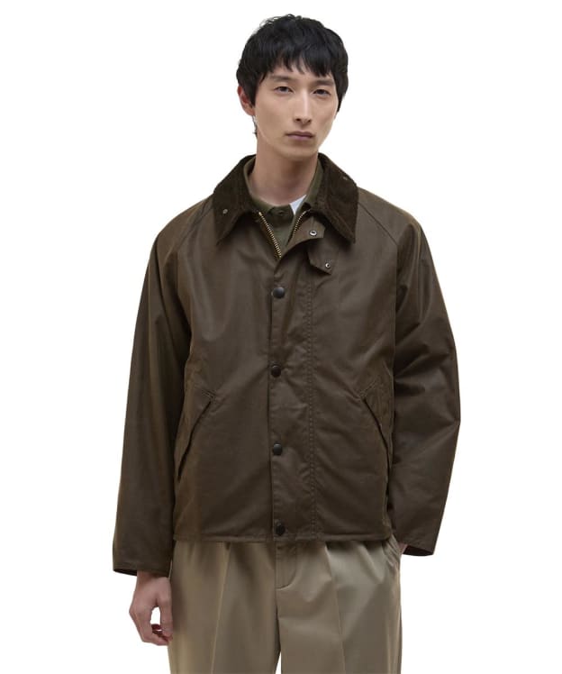 Men's Barbour Oversized Transport Waxed Jacket - Beech