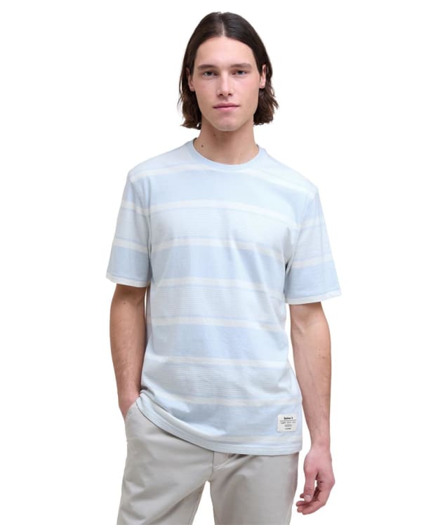 Men's Barbour Spilman Stripe T-Shirt - Bleached Blue