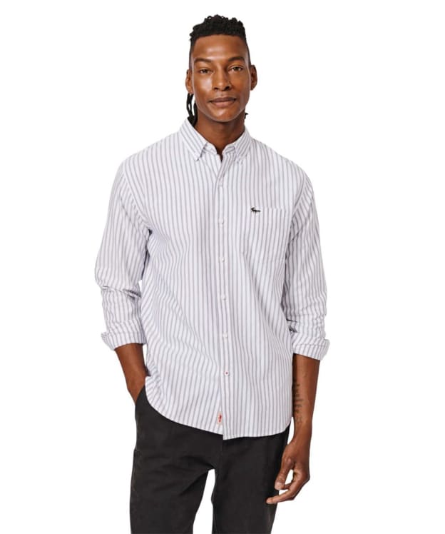 Men's Aubin Aldridge Oxford Button Down Stripe Shirt - Purple Stripe