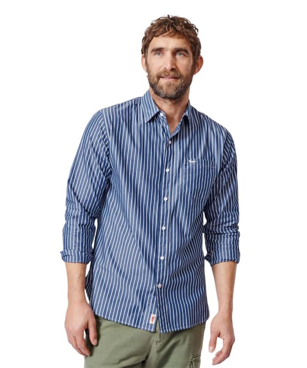 Men's Aubin Gladstone Poplin Shirt - Blue Stripe