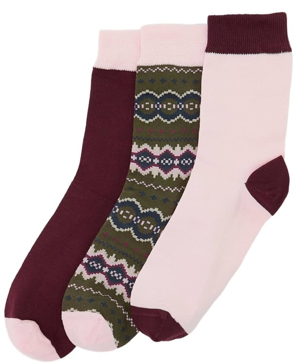 Women's Barbour Helen Fair Isle Sock Gift Set - Olive