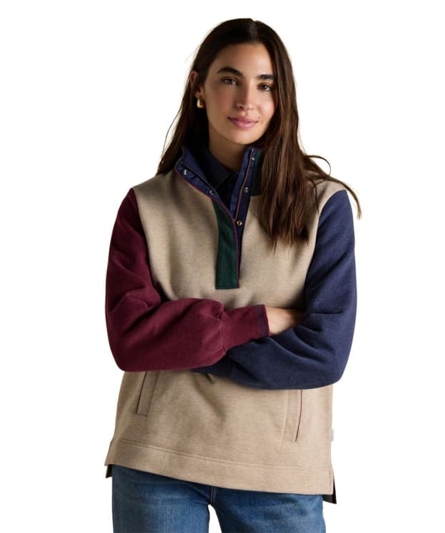 Women's Joules Burnham Funnel Neck Quarter Zip Sweatshirt - Multi