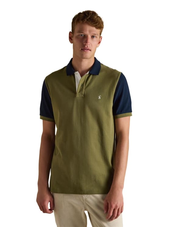 Men's Joules Colourblock Woody Classic Fit Polo Shirt - Blue / Green
