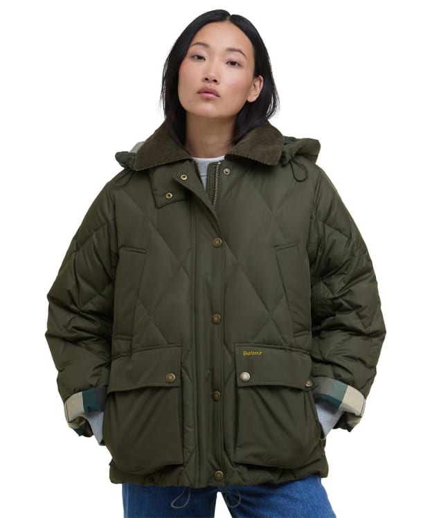 Women's Barbour Yasmin Down Puffer Jacket - Olive
