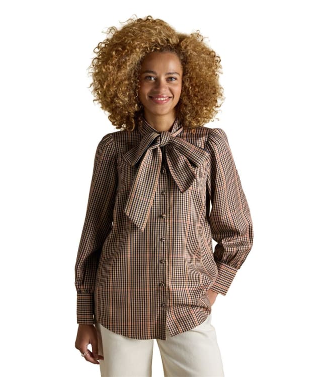 Women's Joules Tabby Tie Neck Blouse - Brown