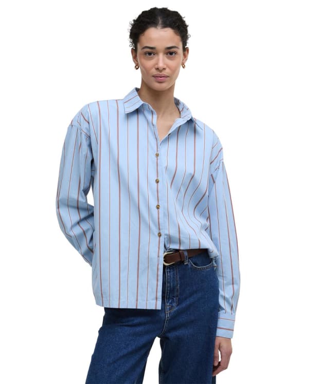 Women's Barbour Saffron Shirt - Ice Blue Stripe