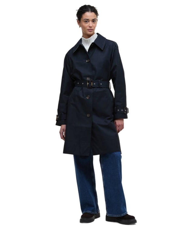 Women's Barbour Maia Showerproof Jacket - Dark Navy / Hessian Tartan