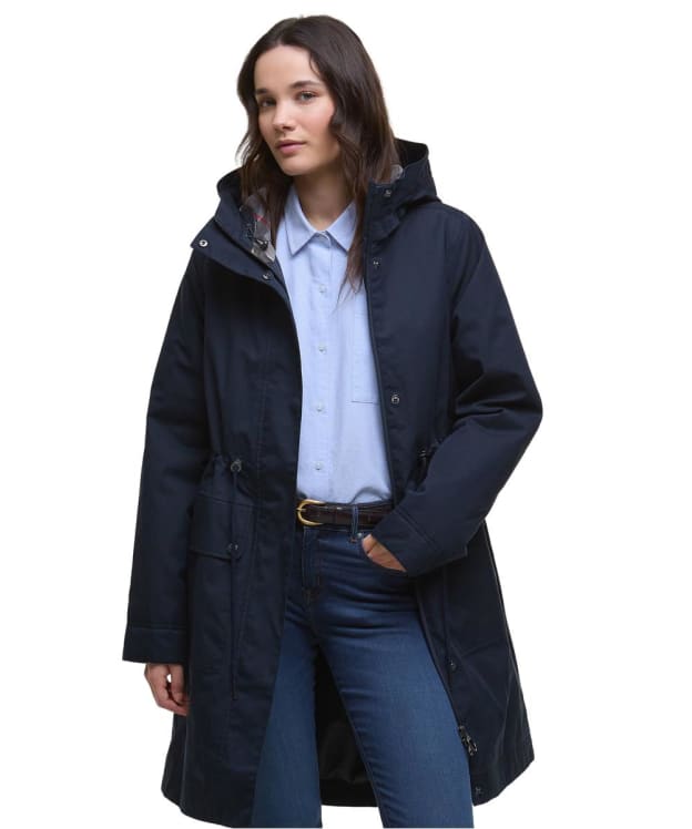 Women's Barbour Bowlees Waterproof Jacket - Deep Navy / Dress Tartan