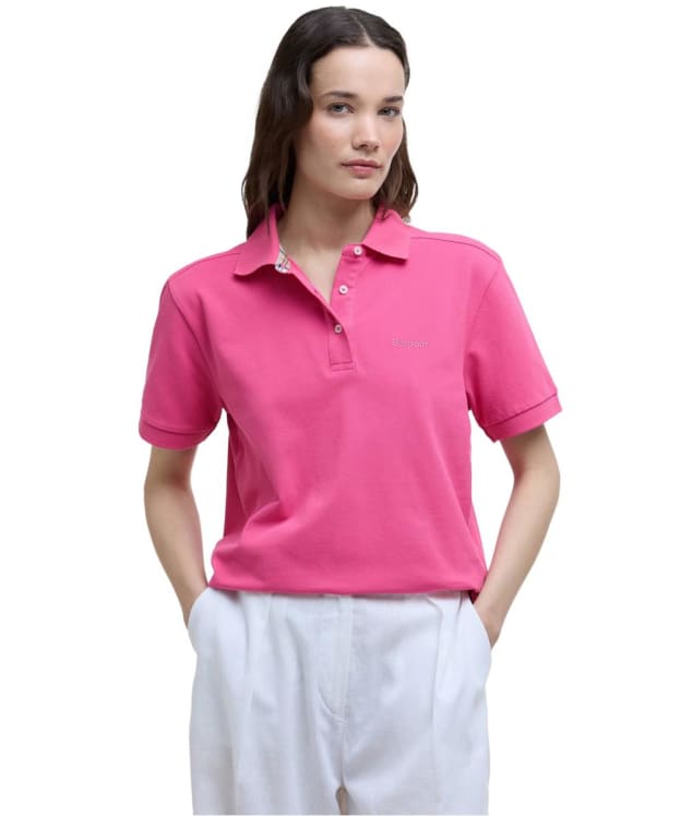 Women's Barbour Bowford Polo Top - Rose Pink