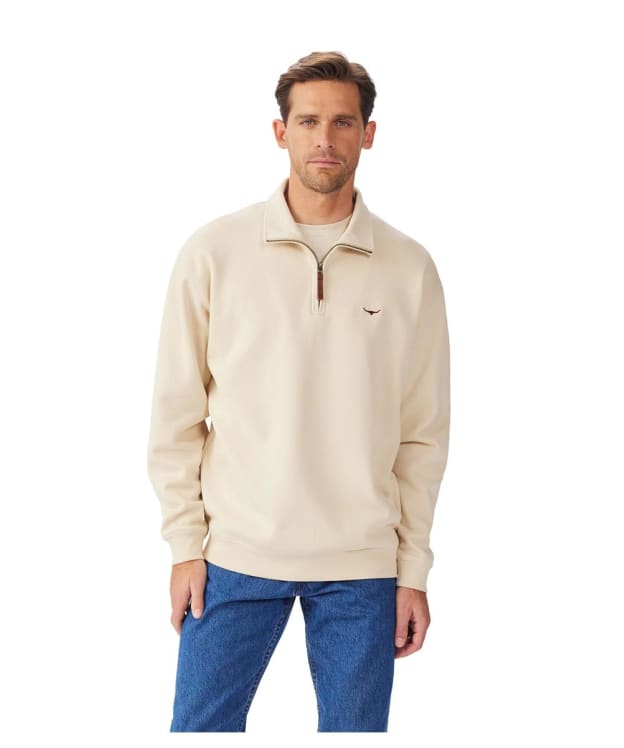Men's R.M. Williams Mulyungarie Quarter Zip Sweatshirt - Sand