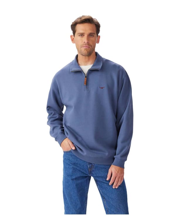 Men's R.M. Williams Mulyungarie Quarter Zip Sweatshirt - Blue