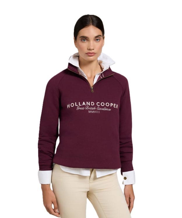 Women's Holland Cooper Sporting Goods Zip Henley - Mulberry
