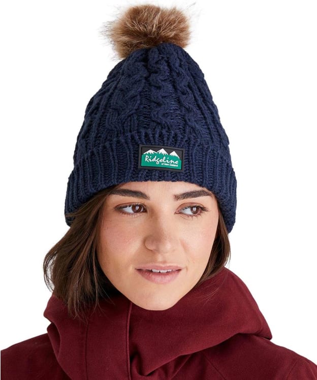 Women's Ridgeline Nordic Fleck Bobble Hat - Navy