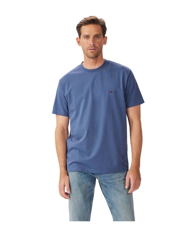 Men's R.M. Williams Parson Cotton Short Sleeved T-Shirt - Vintage Indigo