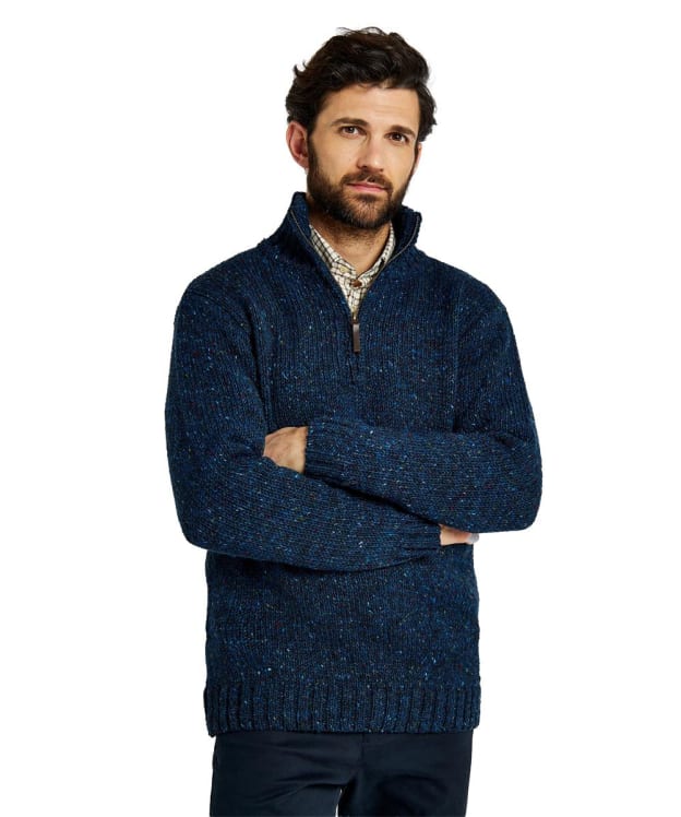 Men’s Dubarry Callaghan 1/4 Zip Donegal Sweater - Navy