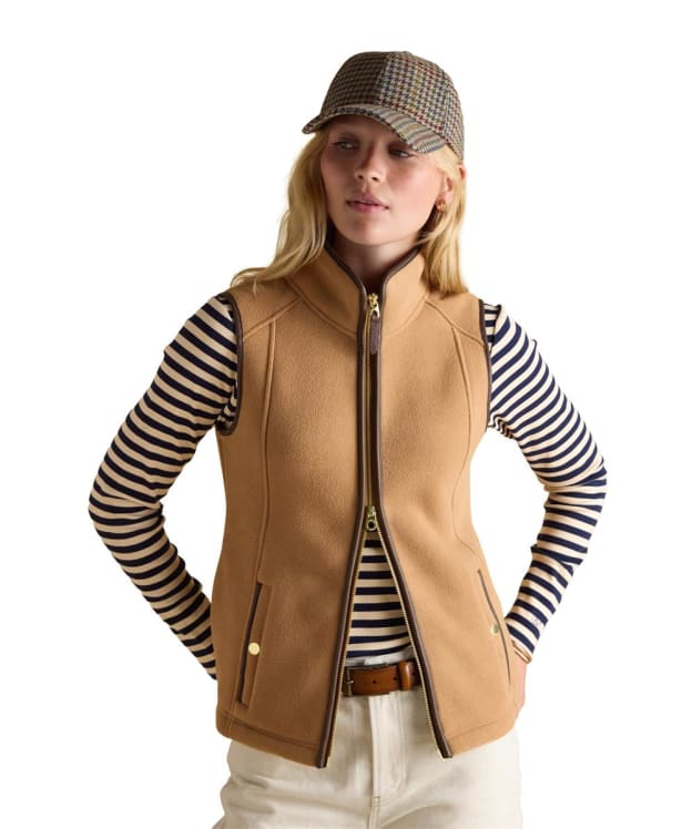 Women's Joules Heritage Fleece Gilet - Tan Brown