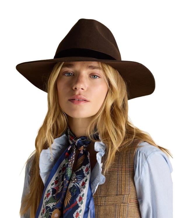 Women's Joules Grove Wool Fedora Hat - Chocolate Brown