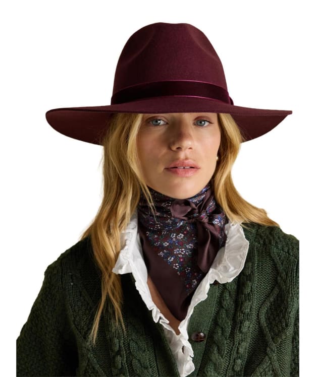 Women's Joules Grove Wool Fedora Hat - Berry Red