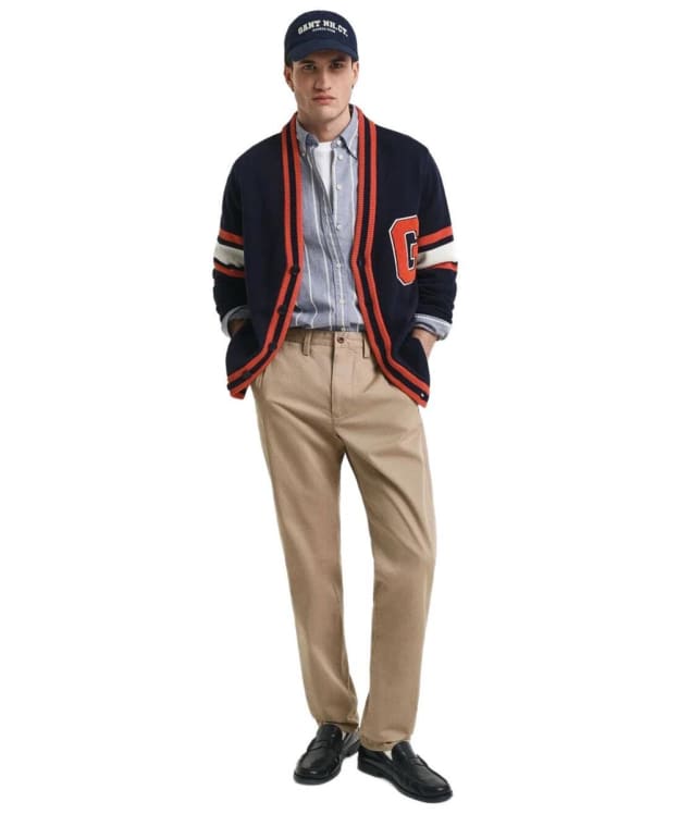 Men's GANT Regular Fit Twill Chinos - Dark Khaki
