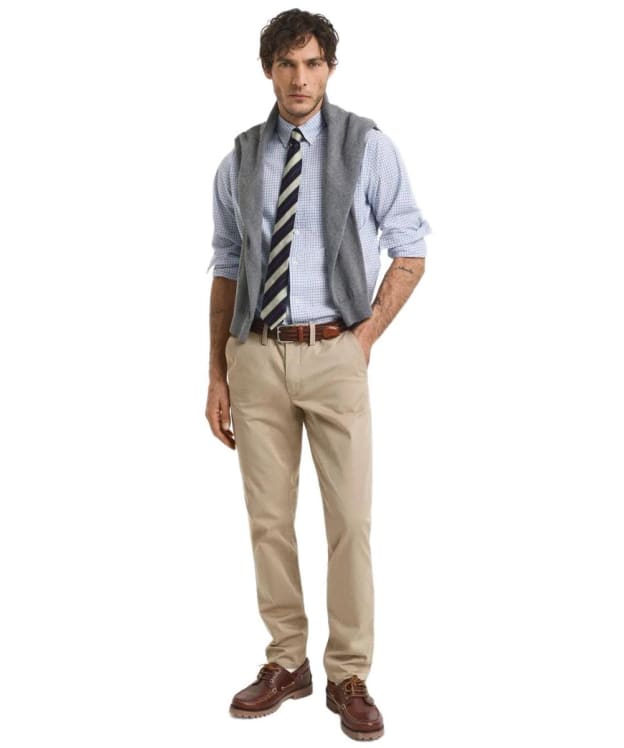 Men's GANT Slim Fit Twill Chinos - Dark Khaki