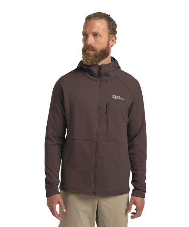 Men's Jack Wolfskin Kolbenberg Hooded Full Zip Fleece - Peat