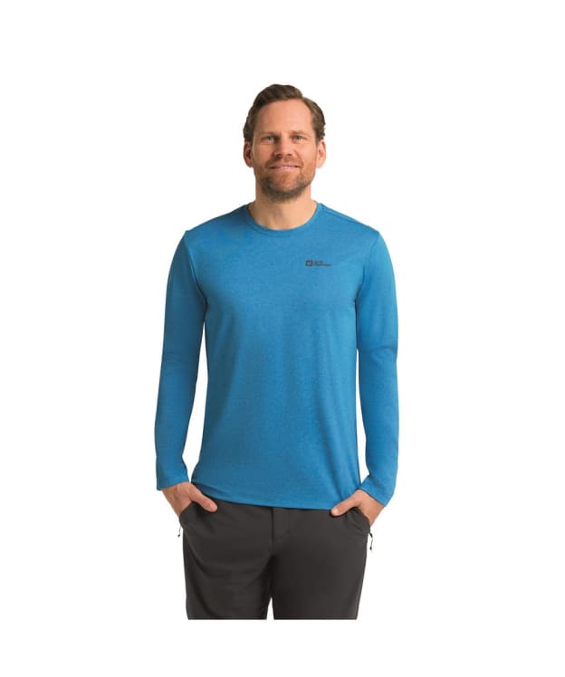 Men's Jack Wolfskin Sky Thermal Long Sleeve Base Layer - Aurora Blue