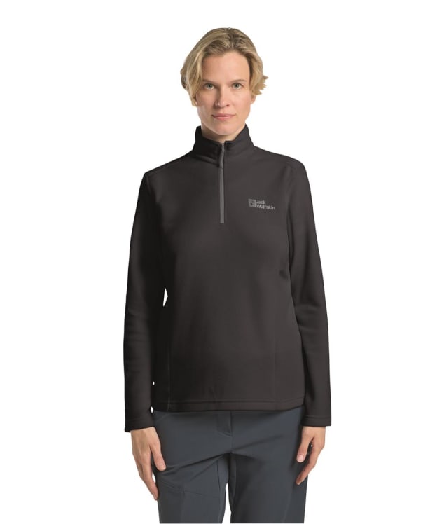 Women's Jack Wolfskin Taunus Half Zip Fleece Jumper - Black