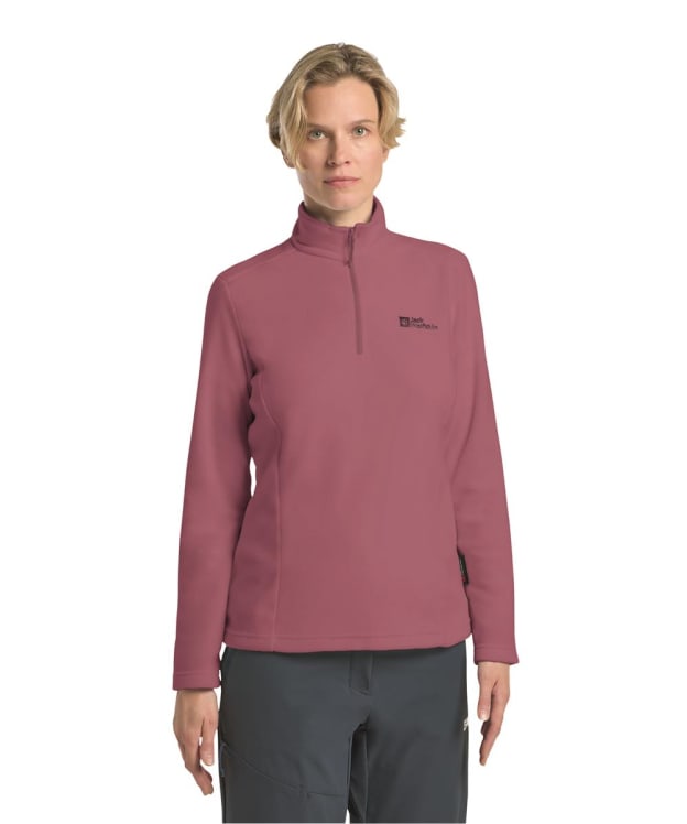 Women's Jack Wolfskin Taunus Half Zip Fleece Jumper - Raisin