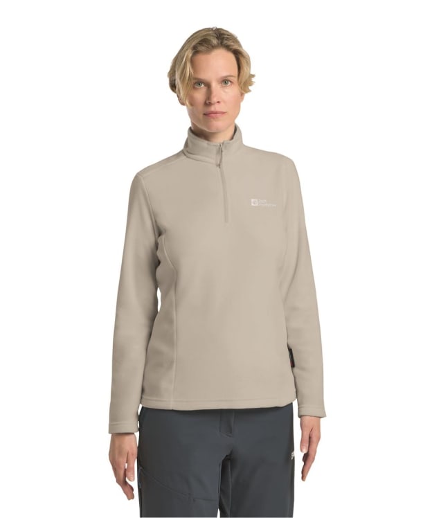 Women's Jack Wolfskin Taunus Half Zip Fleece Jumper - Pale Sand