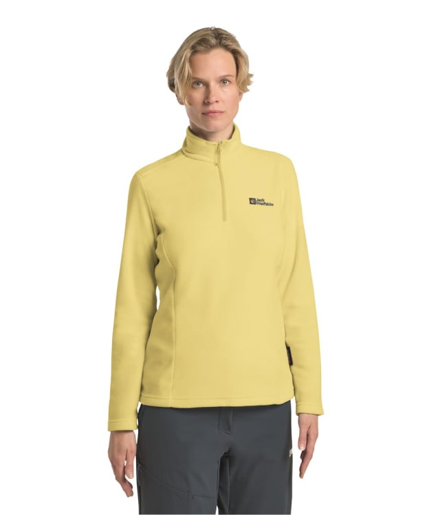 Women's Jack Wolfskin Taunus Half Zip Fleece Jumper - Lemon Ice