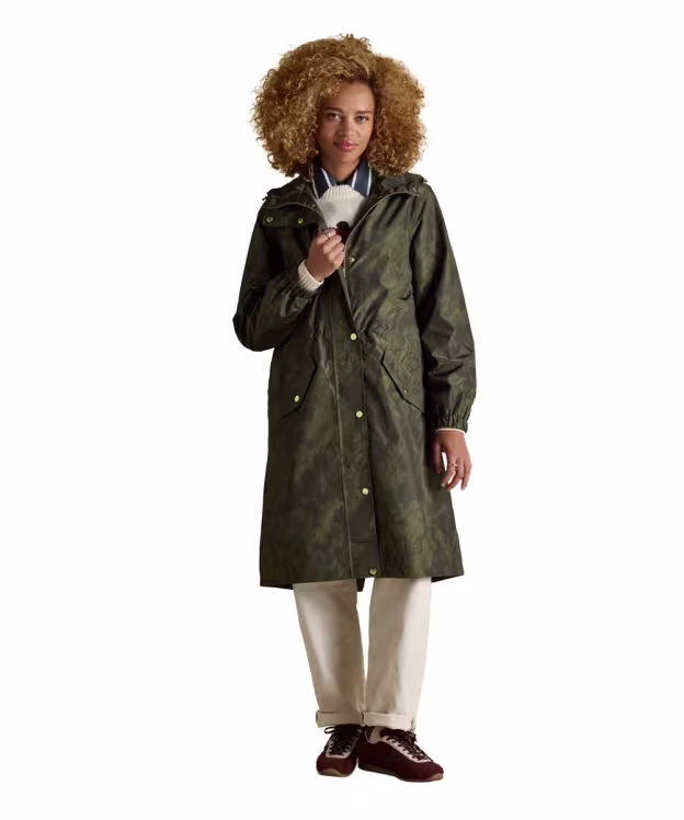 Women's Joules Holkham Waterproof Packable Raincoat - Green Grapeleaf