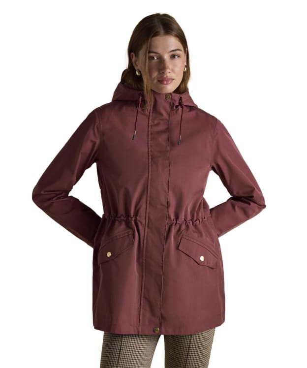 Women's Joules Portwell Waterproof Raincoat - Oxblood