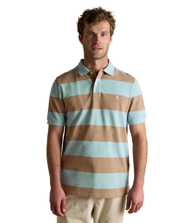 Men's Joules Woody Stripe Classic Fit Polo Shirt - Blue / Brown
