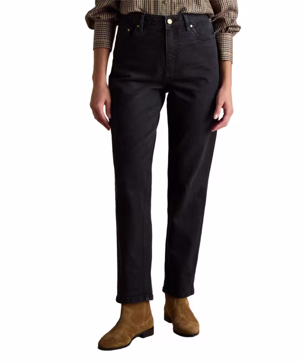 Women's Joules Slim Straight Mid Rise Jeans - Black