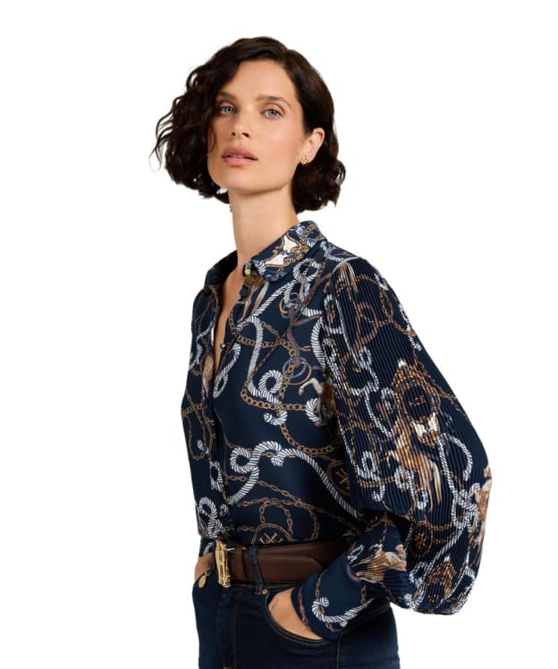 Women's Holland Cooper Beau Shirt - Navy Horse Print