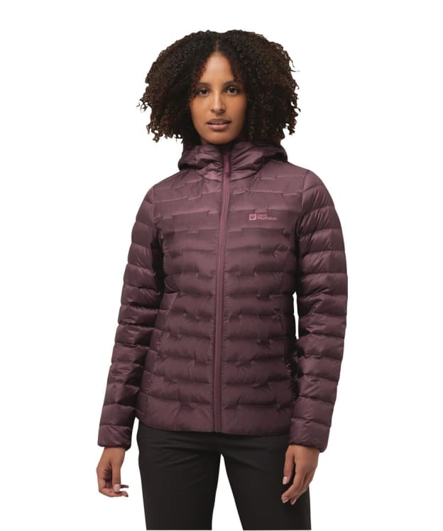 Women's Jack Wolfskin Passamani Down Packable Hooded Jacket - Amarant