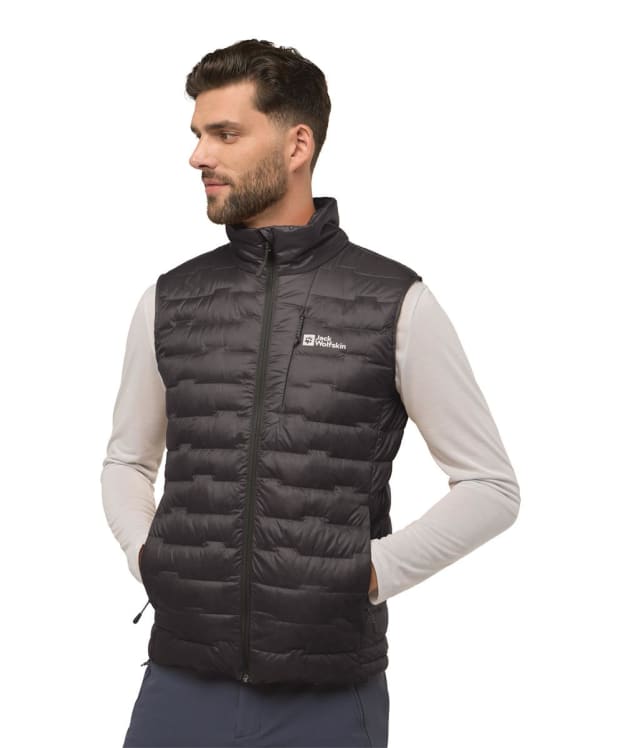 Men's Jack Wolfskin Passamani Down Packable Vest Gilet - Phantom
