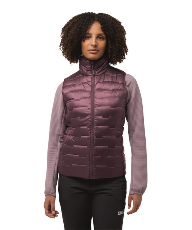 Women's Jack Wolfskin Passamani Down Packable Vest Gilet - Amarant