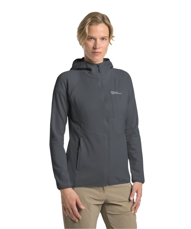 Women's Jack Wolfskin Kolbenberg Hooded Full Zip Fleece - Midnight Sky