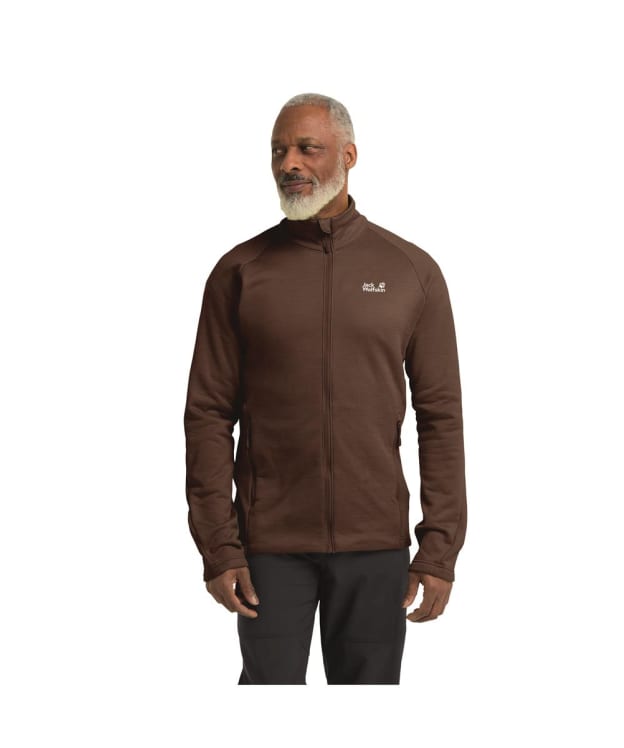 Men's Jack Wolfskin Peak District Full Zip Fleece - Hot Choc