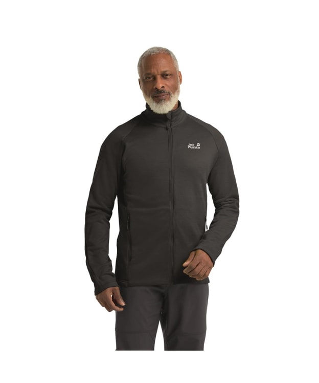 Men's Jack Wolfskin Peak District Full Zip Fleece - Black