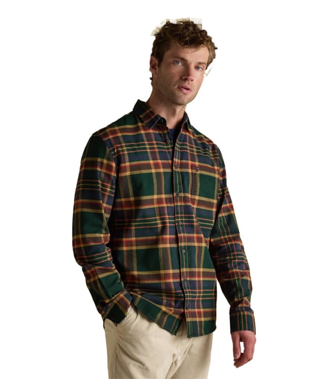 Men's Joules Brushed Flannel Shirt - Green