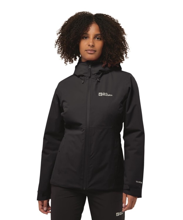 Women's Jack Wolfskin Wisper Waterproof Insulated Hooded Jacket - Black